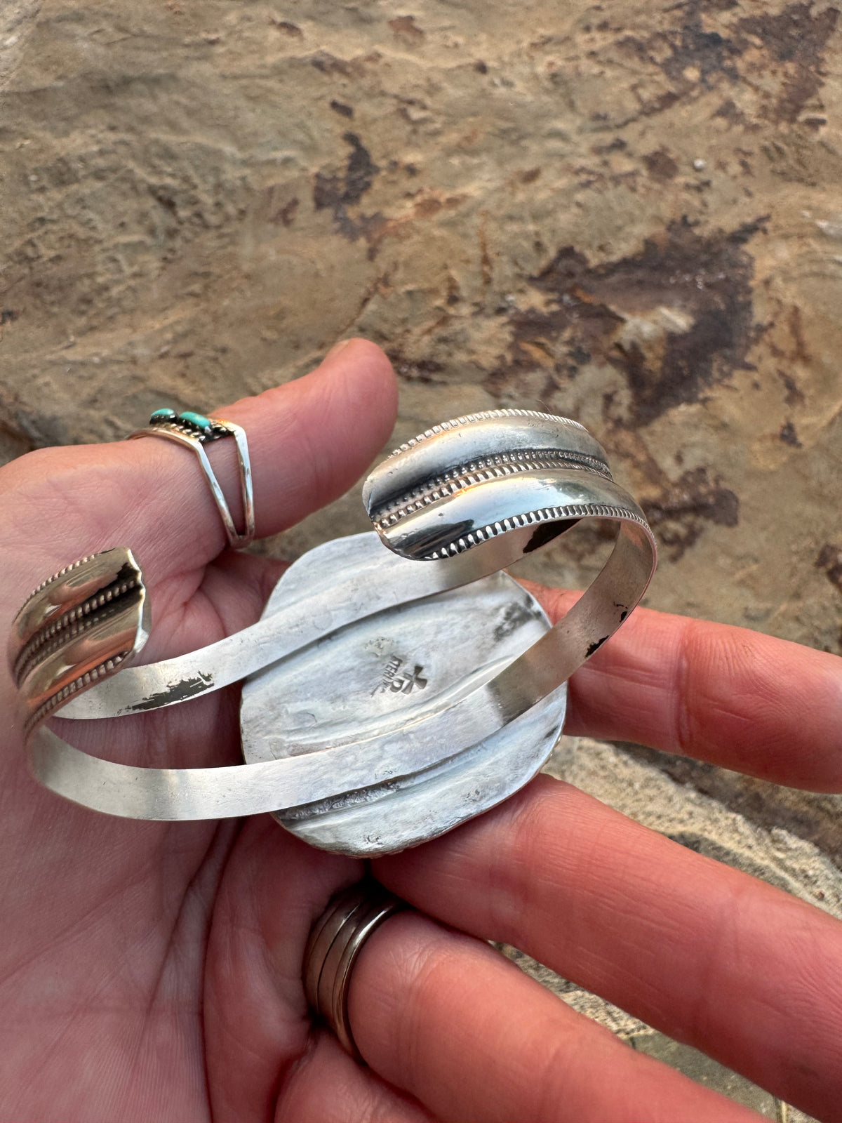 Broken Arrow Variscite Cuff Bracelet
