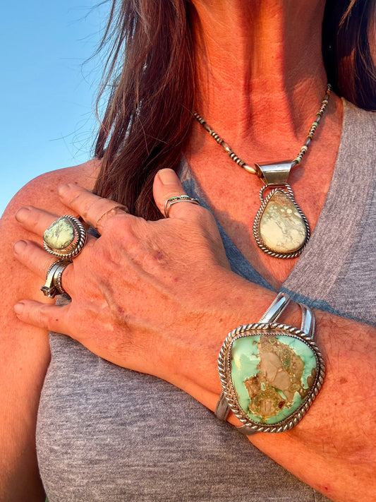 Broken Arrow Variscite Cuff Bracelet