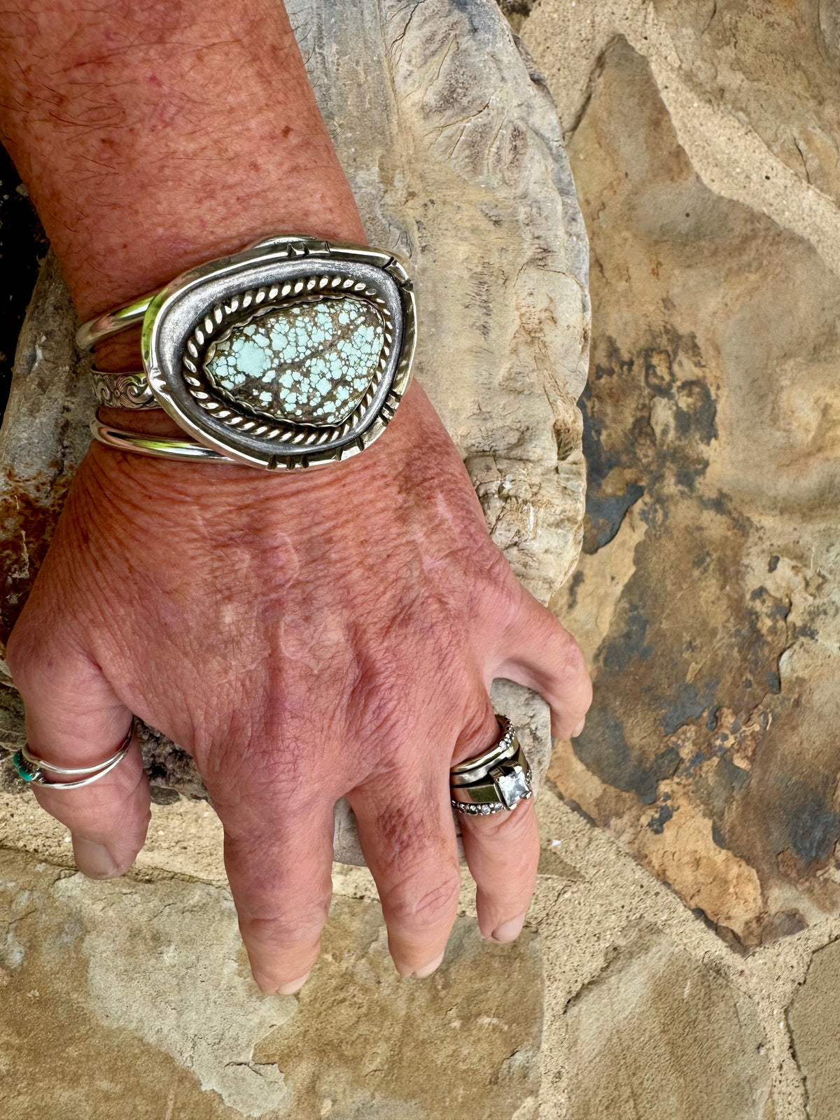 Natural Blue Moon turquoise cuff