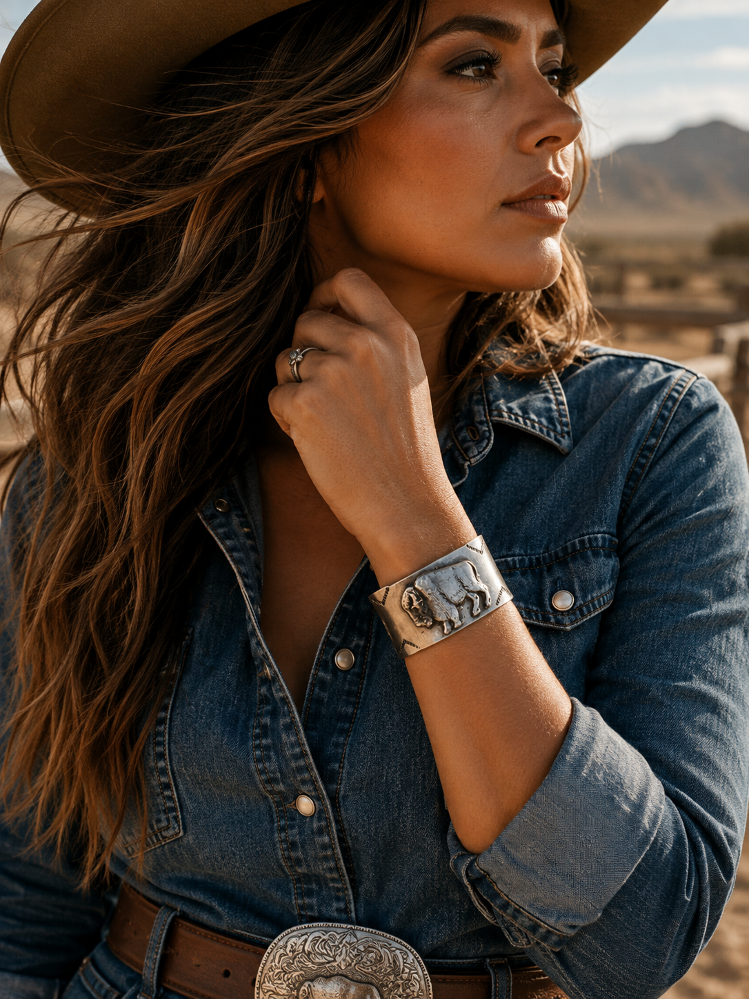 Buffalo Sterling Silver Cuff
